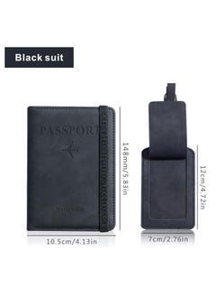 Generic Passport Wallets Travel Holder Set, Honeymoon travel Luggage Tags,Slim Passport Case Covers for Wedding Bridal Shower Gift Mr and Mrs Luggage Tags Couples Passport Holder Set (Black)  - Image 2