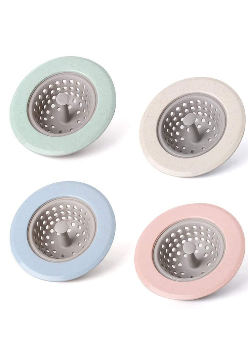 SYOSI 4 Packs Kitchen Sink Strainer Stopper Kit Silicone Sink Drain Strainer Stopper Good Grips Large Wide for Kitchen Sink Shower Drain Hair Catcher Sink Drain Cover - Image 1
