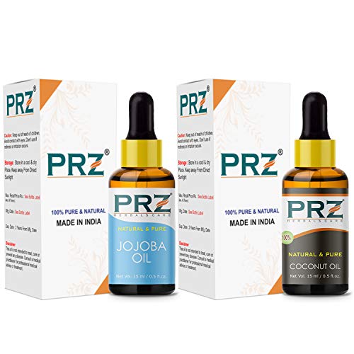 PRZ Combo of Cold Pressed Jojoba & Coconut Carrier Oil, 100% Pure Natural & Therapeutic Grade Oil for Aromatherapy, Body Massage, Skin Care & Hair Growth (15ML Each) - Image 2