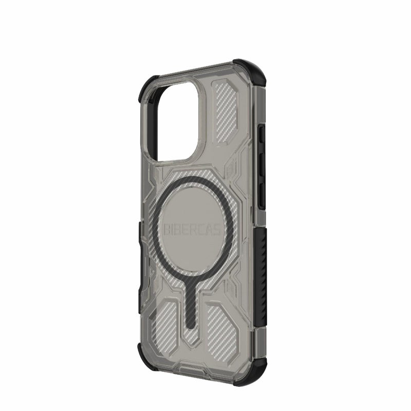 BIBERCAS For Iphone 16 Pro Transparent Color Series Magsafe Air Bag Shockproof Phone Case(Black) - Image 3