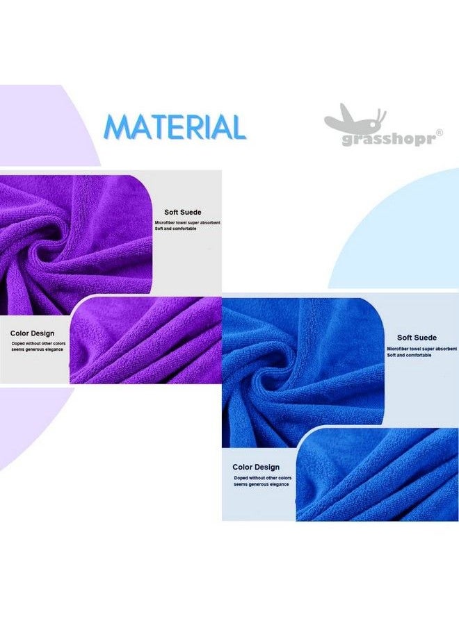 grasshopr Micro Fiber Gym Sports Face Towel 10 Inches X 48 Inches (Velvet Feel) (Blue)  - Image 5