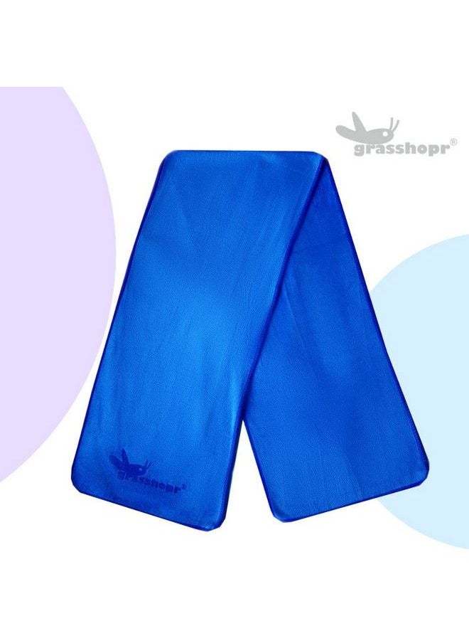 grasshopr Micro Fiber Gym Sports Face Towel 10 Inches X 48 Inches (Velvet Feel) (Blue)  - Image 4