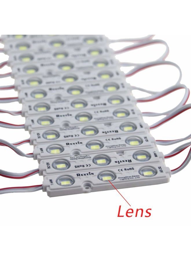 REXTiN Super bright 200pcs 3 LED Module White 5630 5730 SMD 40-45LM Per led Waterproof Decorative Light for Letter Sign Advertising Signs with Tape Adhesive Backside (White) - Image 3