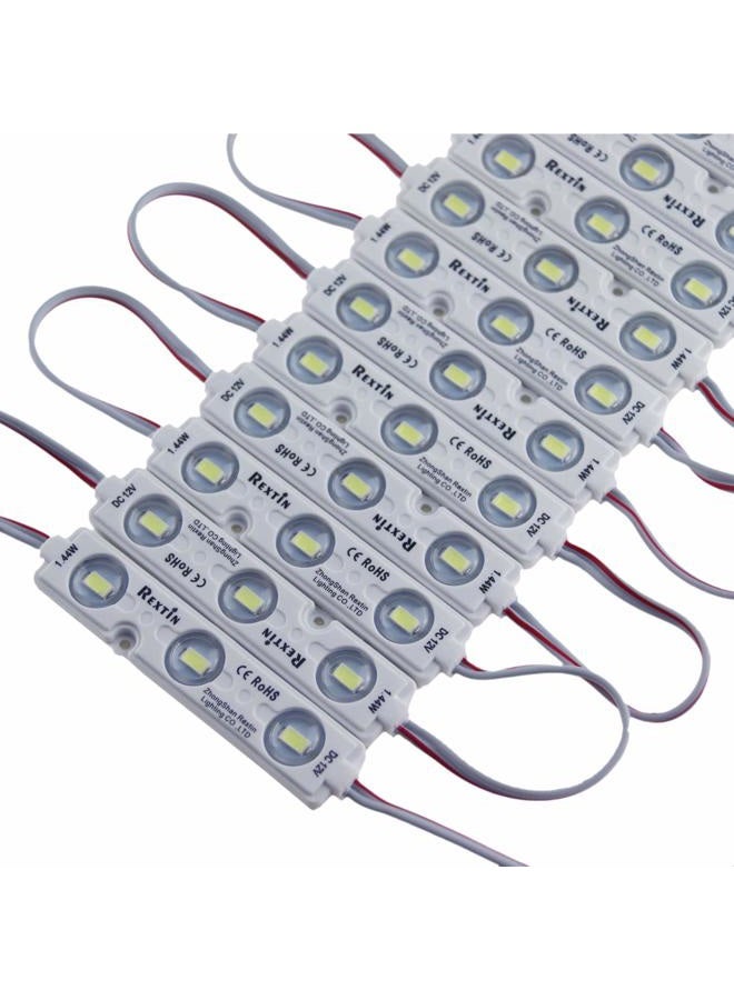 REXTiN Super bright 200pcs 3 LED Module White 5630 5730 SMD 40-45LM Per led Waterproof Decorative Light for Letter Sign Advertising Signs with Tape Adhesive Backside (White) - Image 1