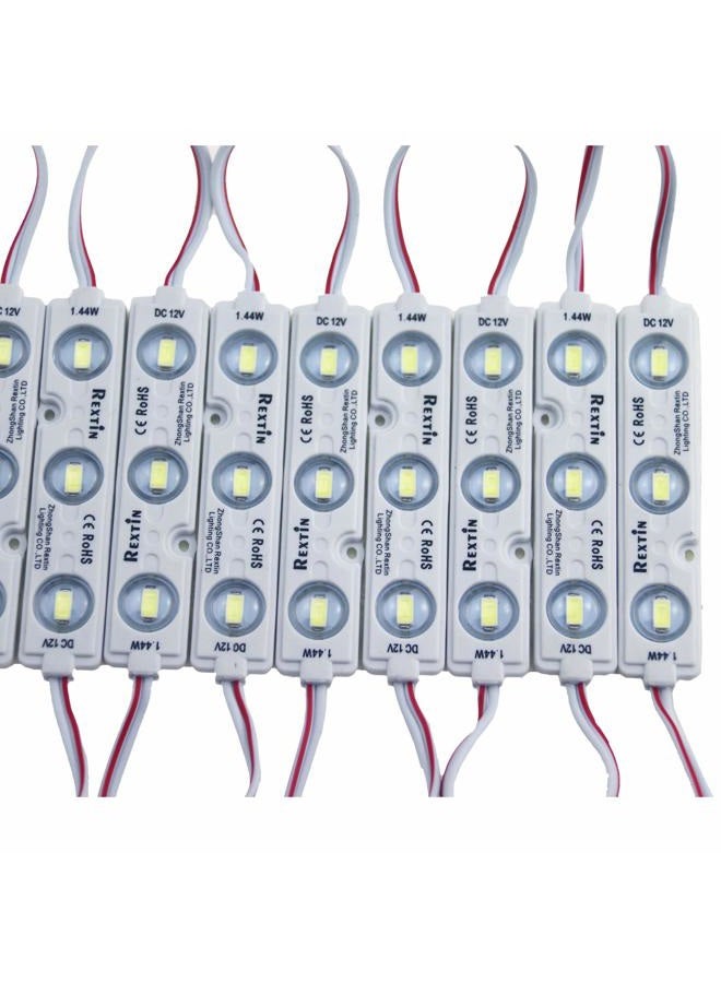 REXTiN Super bright 200pcs 3 LED Module White 5630 5730 SMD 40-45LM Per led Waterproof Decorative Light for Letter Sign Advertising Signs with Tape Adhesive Backside (White) - Image 5