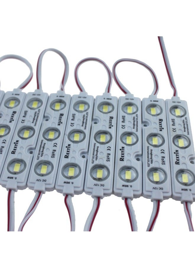 REXTiN Super bright 200pcs 3 LED Module White 5630 5730 SMD 40-45LM Per led Waterproof Decorative Light for Letter Sign Advertising Signs with Tape Adhesive Backside (White) - Image 2