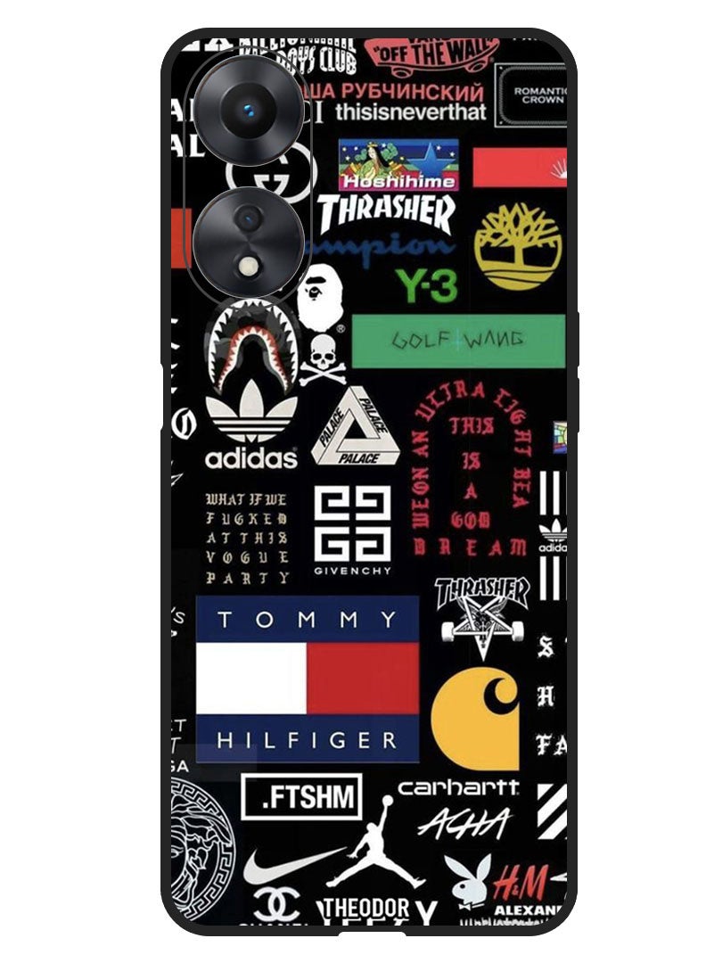 Theodor Protective Case Anti Scratch Shock Proof Bumper Cover For Oppo F23 5G Logo Collage - Image 1