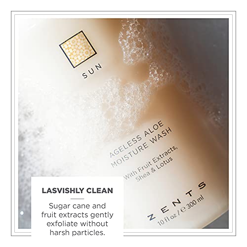 Zents Hand & Body Wash (Sun Fragrance) | Hydrating Anti-Aging Cleanser with Organic Shea Butter & Aloe for Dry Skin | Gentle & Nourishing | 10 fl oz - Image 4