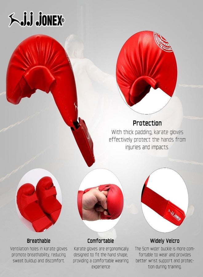 Jonex JJ Moulded Karate Glove, Punching Bag Gloves for Training, Foam Padding, Elastic Hook & Loop Wrap Around Strap, Gloves for Better Protection | PU Shell | Foam Padding | Red | - Image 5
