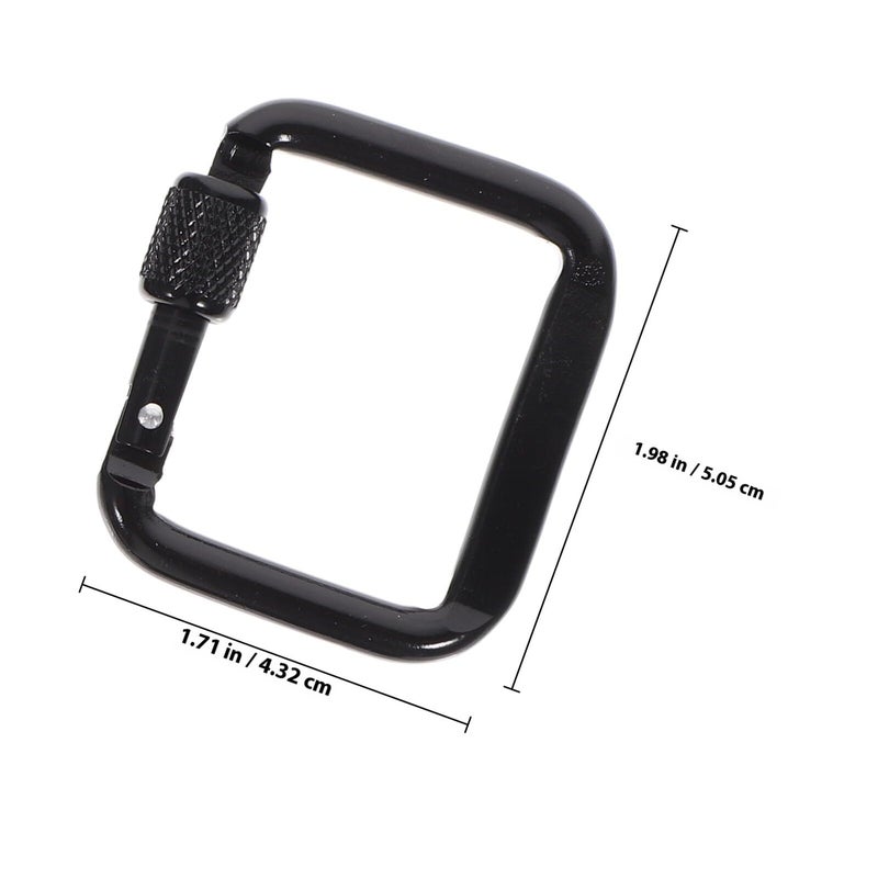 6Pcs Outdoor Square Carabiner Buckles Heavy Duty Flat Threaded Clips for Camping Climbing Hiking Accessories Random Color - Image 3