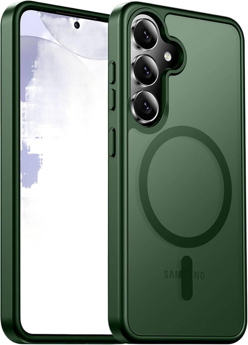 MagSafe Case | Shockproof Cover for Samsung Galaxy S24 | Green | PC | Shockproof | Drop Protection - Image 1
