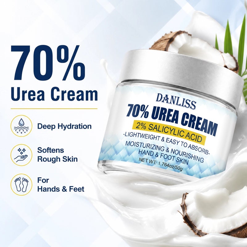 Danliss 70% Urea 2% Salicylic Acid Hand and Foot Repair Cream 50g - Lightweight, easily absorbed, softens calluses - Image 4