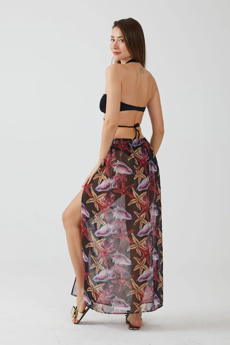 ايس هوم Seashell Pattern Beach Skirt