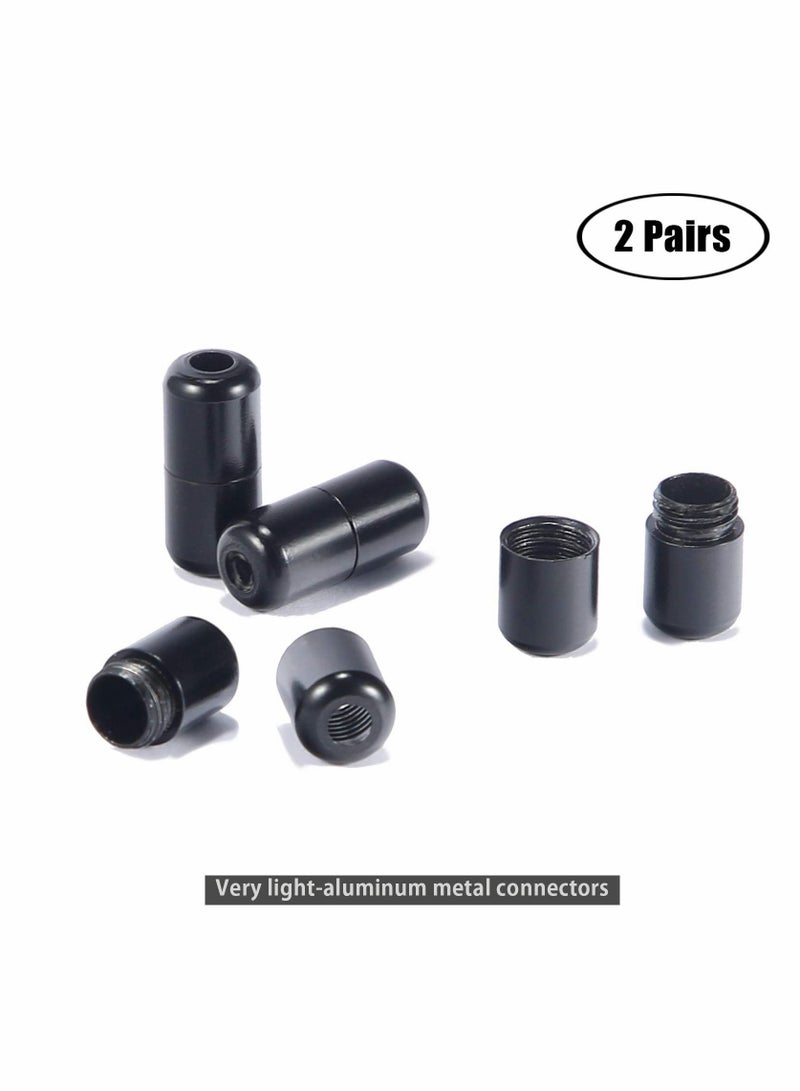 إسكدنيا Elastic No Tie Shoe Laces For Adults,Kids,Elderly,System With Elastic Shoe Laces(2 Pairs), 02-black, X-Large - Image 4