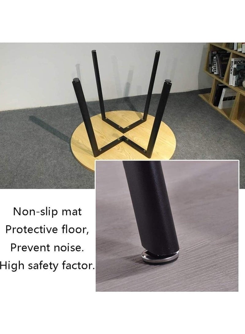 Harmony Home 5-Piece Round Dining Table Set – Wooden Dining Room Furniture with 4 Upholstered Chairs (White & Black) - Image 5