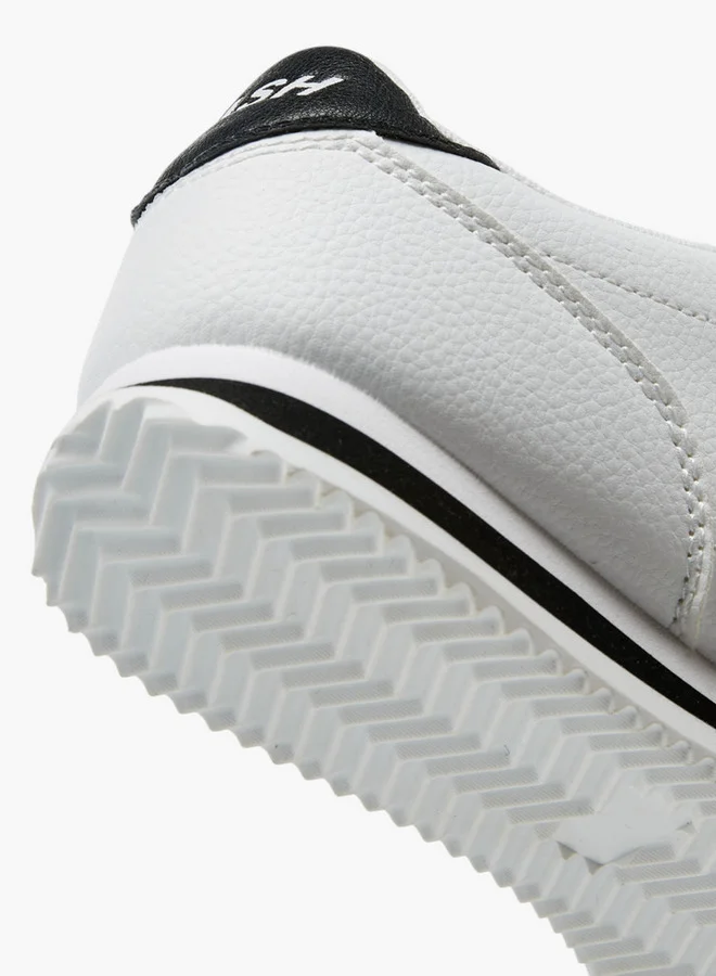 Dash Panelled Sneakers with Hook and Loop Closure