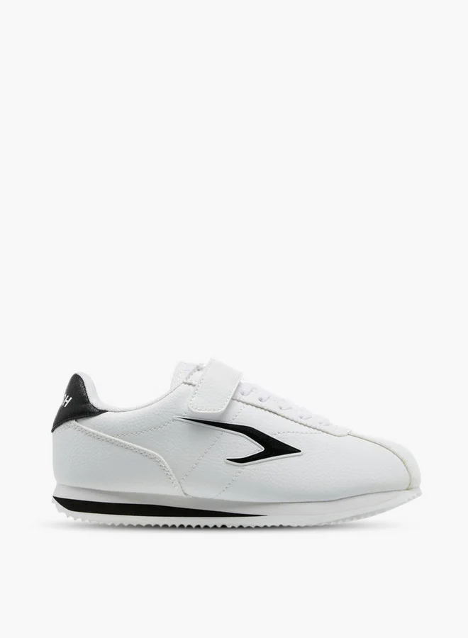 Dash Panelled Sneakers with Hook and Loop Closure