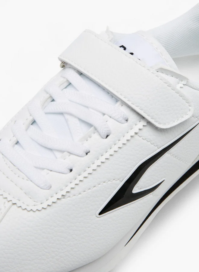 Dash Panelled Sneakers with Hook and Loop Closure