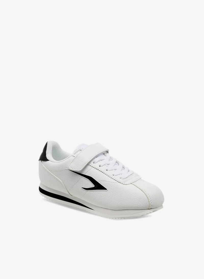 Dash Panelled Sneakers with Hook and Loop Closure