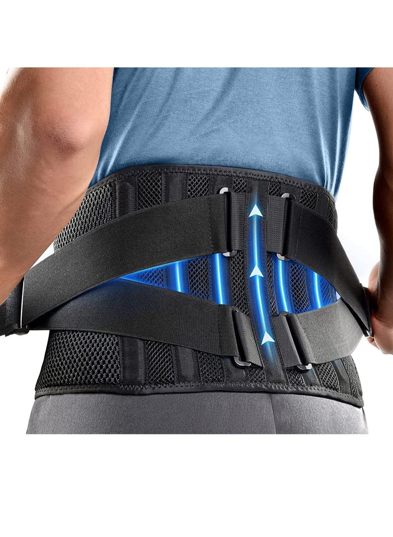 general Air Mesh Back Brace for Men Women Lower Back Pain Relief with 7 Stays, Adjustable Back Support Belt for Work, Anti-skid Lumbar Support for Sciatica Scoliosis - Image 1