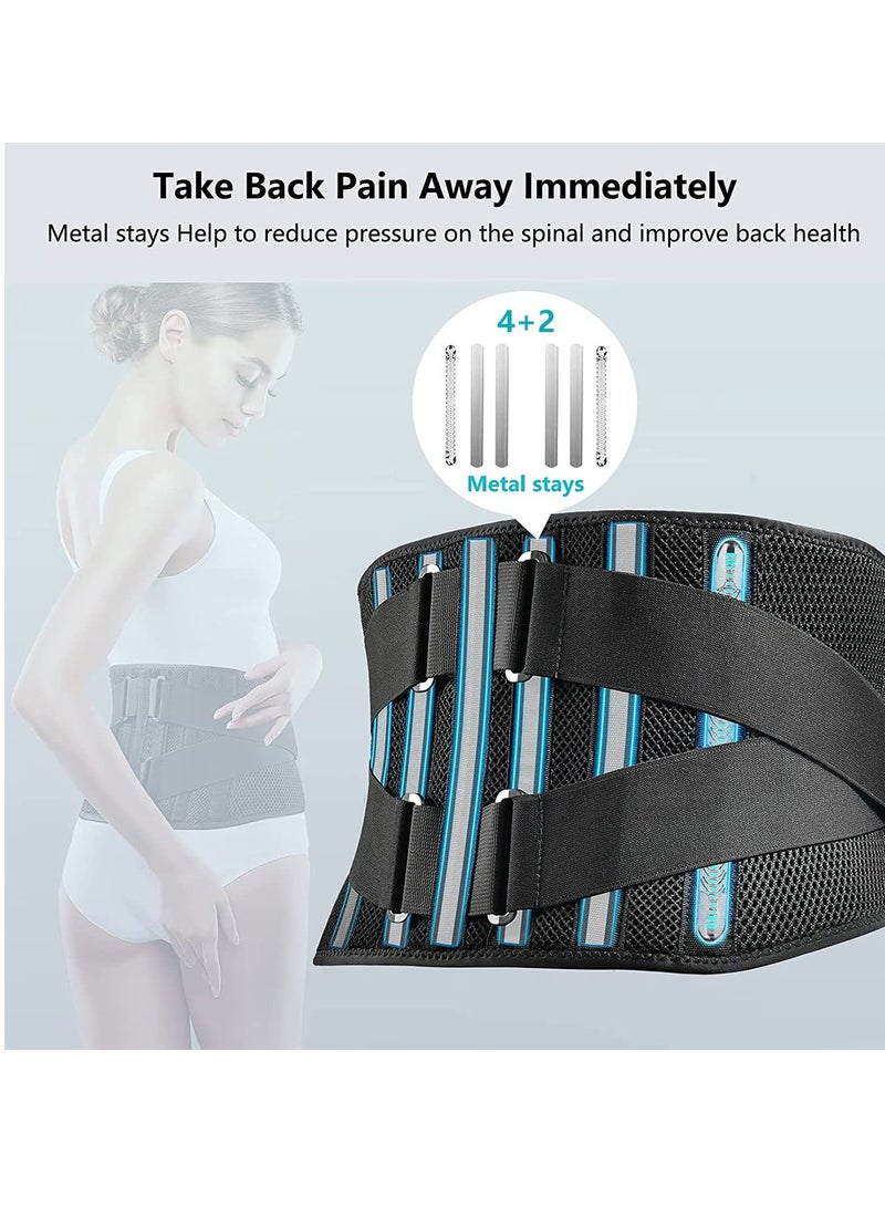 general Air Mesh Back Brace for Men Women Lower Back Pain Relief with 7 Stays, Adjustable Back Support Belt for Work, Anti-skid Lumbar Support for Sciatica Scoliosis - Image 2