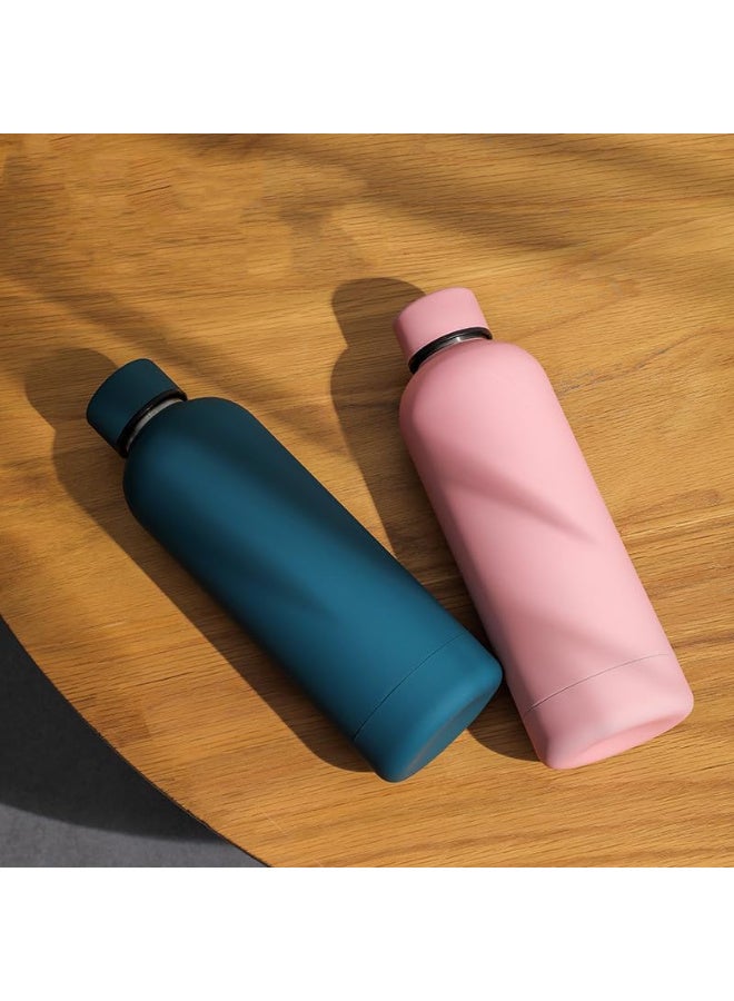 Thermal Water Bottle - Portable Lid Metal Thermal Vacuum Insulated Stainless Steel | Reusable Leak Proof BPA-Free Flask, 500ml, 10 Hours Hot/12 Hours Cold, Double-Walled Design (Pink 2) - Image 2