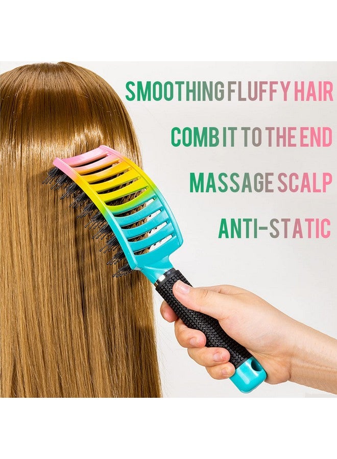 Cappuvini Hairstreaq Detangling Brush Detangling Brush Boar Bristle Hair Brush Detangle Brush Boar Bristle Brush Voremy Magic Brush Detangler Comb Flexible Detangle Comb Detangling Comb (Iridescent A) - Image 5