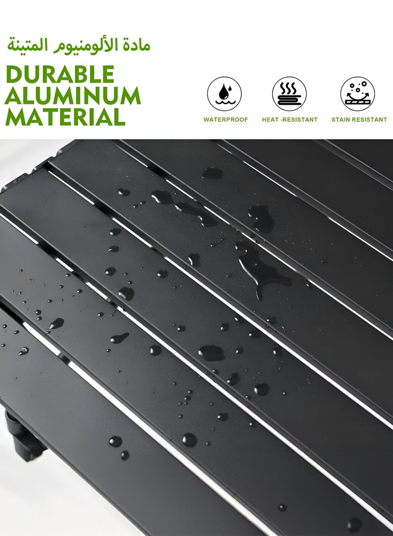 توشيونيكس طاولة تخييم خارجية قابلة للطي - طاولة خفيفة الوزن محمولة من الألومنيوم مع حقيبة حمل، طاولة نزهة صغيرة قابلة للطي للمشي لمسافات طويلة وصيد الأسماك والشاطئ والشواء والطهي والسفر والمهرجانات والاستخدام الداخلي والخارجي - 53.5 × 55 × 49.5 سم - Image 2