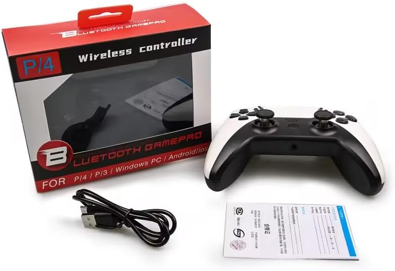 Wireless Gamepad Remote Controller Compatible with PS4 Console/Pro/Slim and PC has 6 Axis motion sensor, Dual Vibration Motor, Audio Jack (White V2) - Image 5