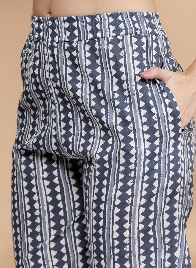 LARGISH Floral Printed Pure Cotton Kurta with Trousers Set for Festive Occasions - Image 3