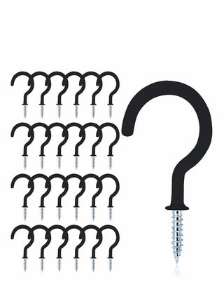 24 Pcs Vinyl Coated Ceiling Hooks Question Mark Shape Hook Heavy Duty Screw Cup for Bathroom Kitchen Wall Hanging (Black) - pzsku/Z97D8F7735FD824B1E7EAZ/45/_/1670931962/240720fe-ee3b-4e53-b4f7-609c885613bb