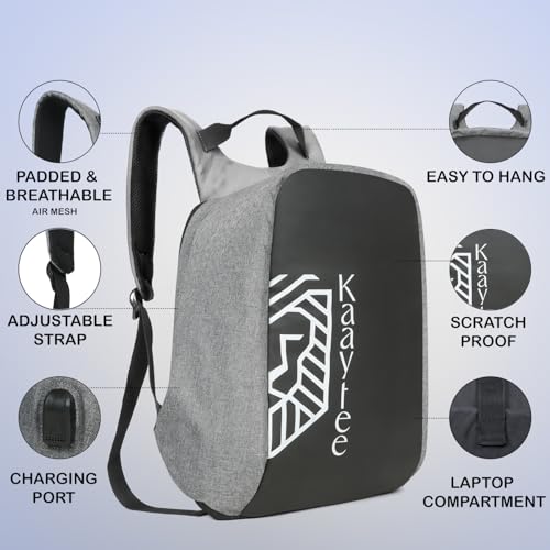 Kaaytee Voyager Plus Anti Theft Number Lock Backpack Bag with 15.6 Inch Laptop Compartment, USB Charging Port & Organizer Pocket for Men Women Boys Girls- (grey) - Image 2