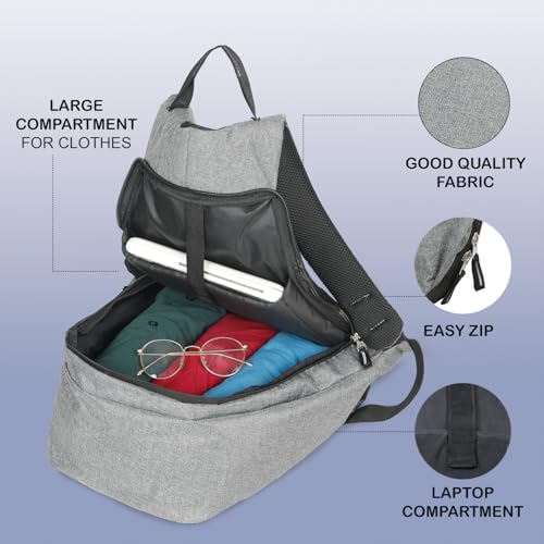 Kaaytee Voyager Plus Anti Theft Number Lock Backpack Bag with 15.6 Inch Laptop Compartment, USB Charging Port & Organizer Pocket for Men Women Boys Girls- (grey) - Image 3