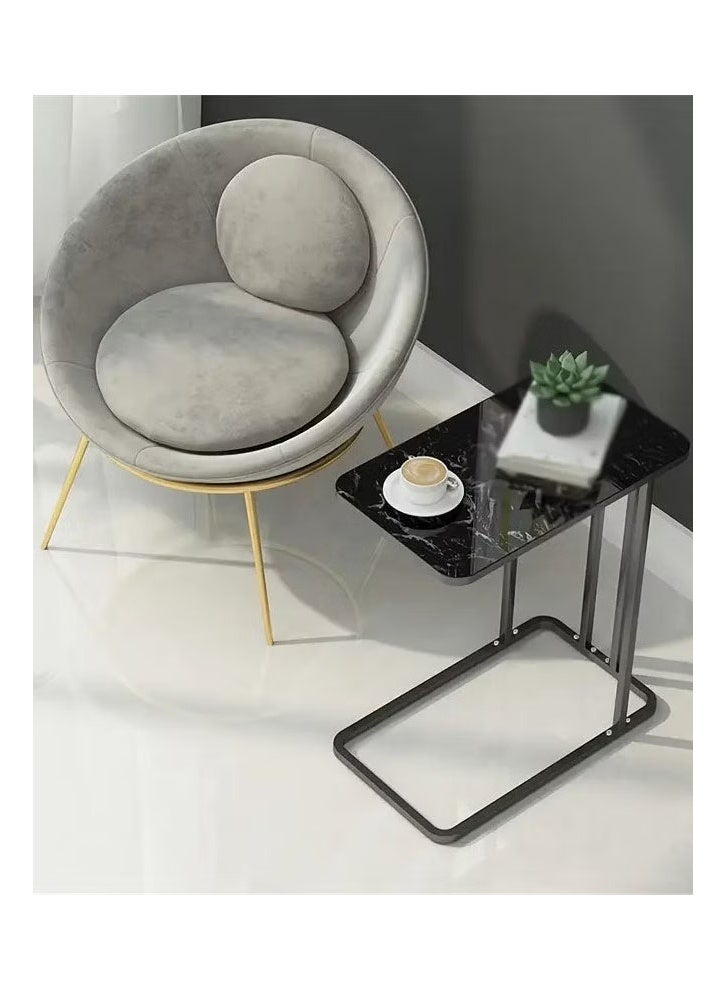 keke Side Table Cabinet Small Coffee Table Modern Minimalist Living Room Mobile  Home Corner Table Living Room Tables (Color Black: , Size : 58x30x50cm) - Image 5
