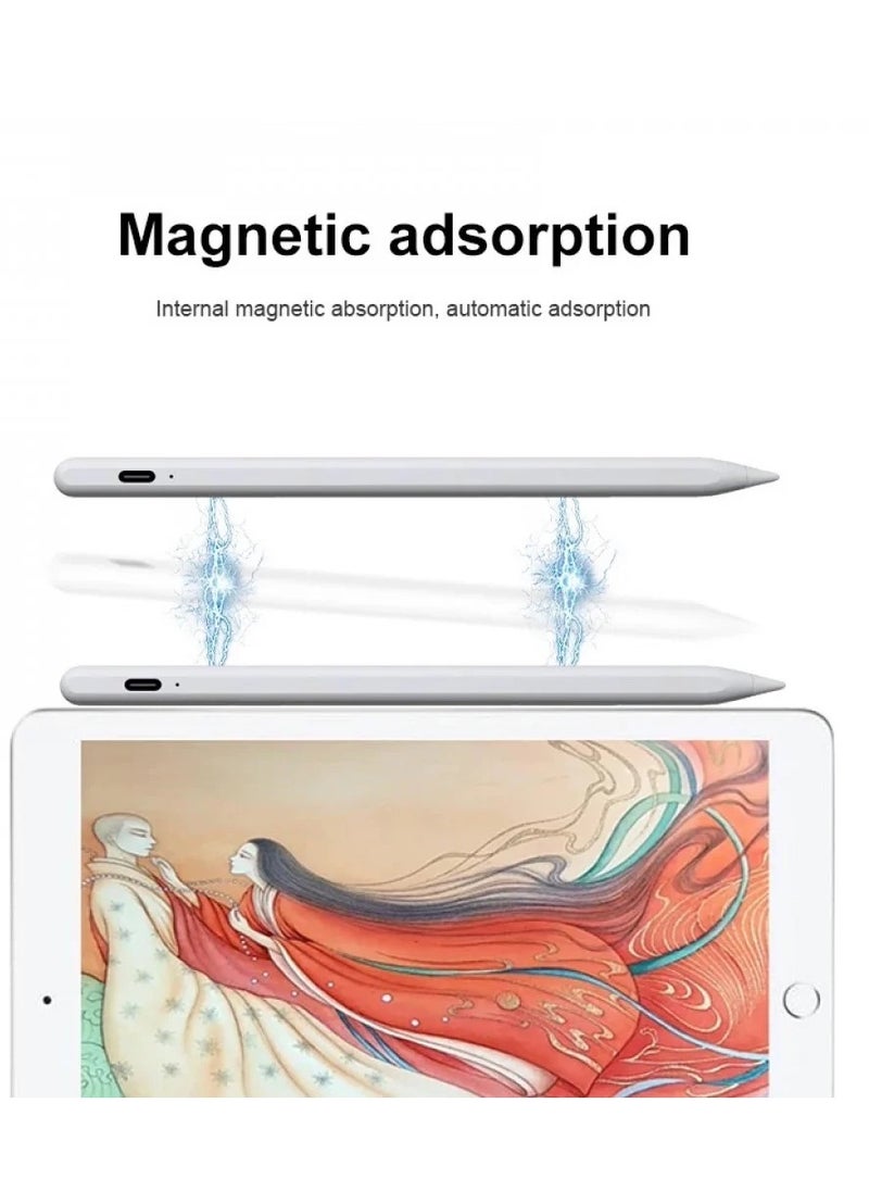 Denx Active Digital Stylus iPad Pen Pencil Pro with Fast Charging For Apple iPad 2018 and Later White  - Image 3