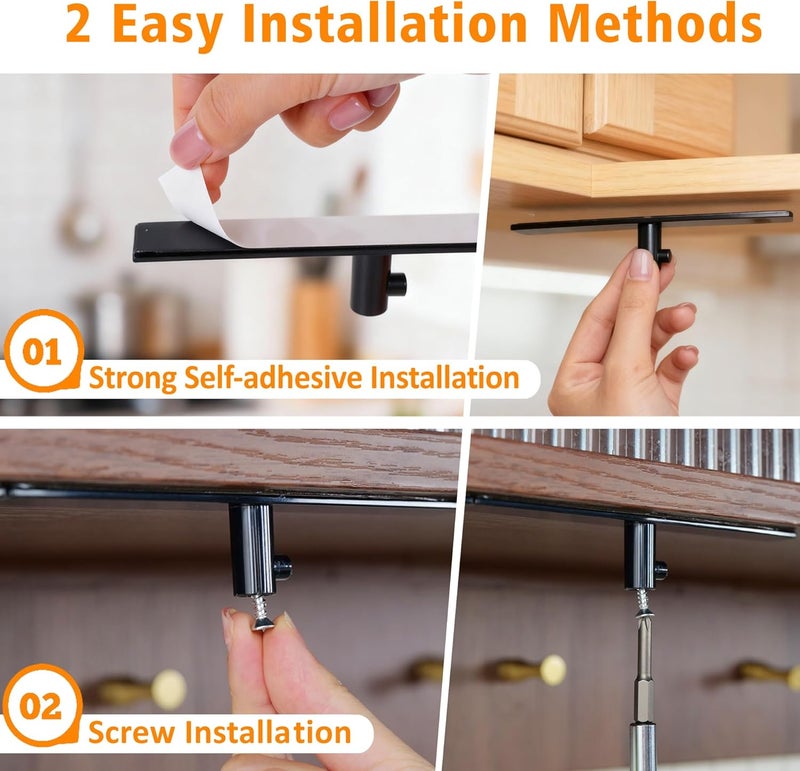 KIDOT 4 Pcs Stand Mixer Attachment Holders Compatible with Kitchen Aid Mixer Accessories, Mixer Beater Scraper Hanging Holders Storage Organizer, Securely Holds 4 Mixer Attachments Space Saver, Black - Image 5