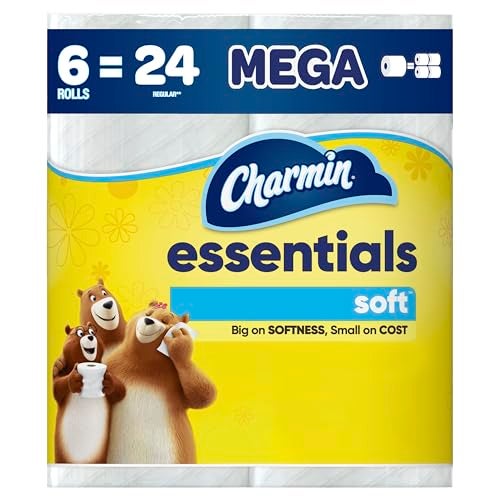 Charmin Essentials Soft Toilet Paper 6 Mega Rolls, 330 sheets per roll - Image 1