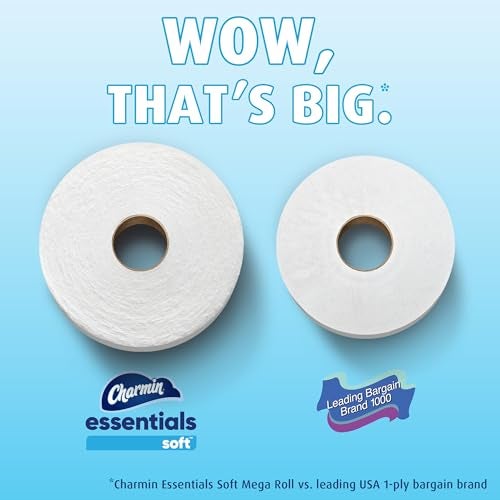 Charmin Essentials Soft Toilet Paper 6 Mega Rolls, 330 sheets per roll - Image 5