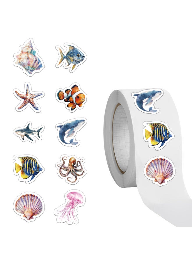 500 Stickers/roll  Roll Stickers High Color Value Cute Decorative Cartoon Funny Tape Student Sealing Stickers
