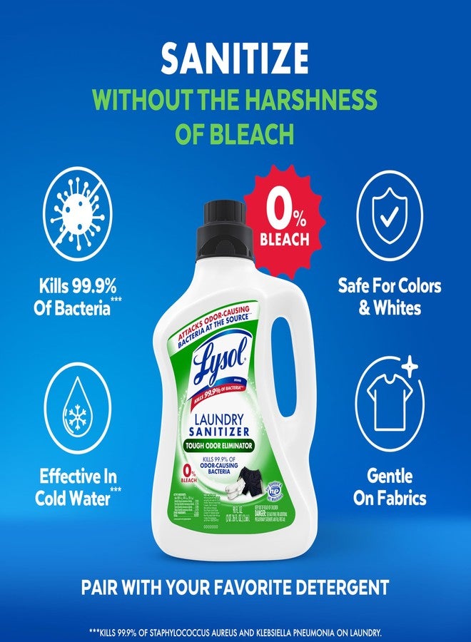 Lysol Tough Odor Eliminator Laundry Sanitizer Additive, Sanitizing Liquid for Gym Clothes and Activewear, 0% Bleach, Eliminates Odor Causing Bacteria, 90oz - Image 5