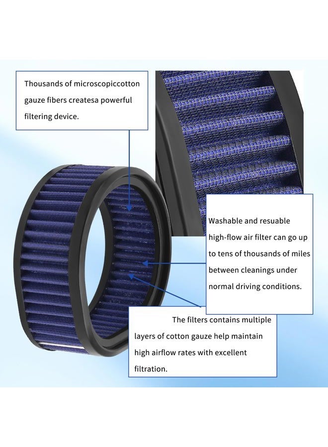 AHL Motorcycle High Flow Air Filter Reusable Air Cleaner Compatible with Harley Model S&S Super E and G Series Carb / Carburetor with Teardrop Washable & Reusable 12-579 - Image 4