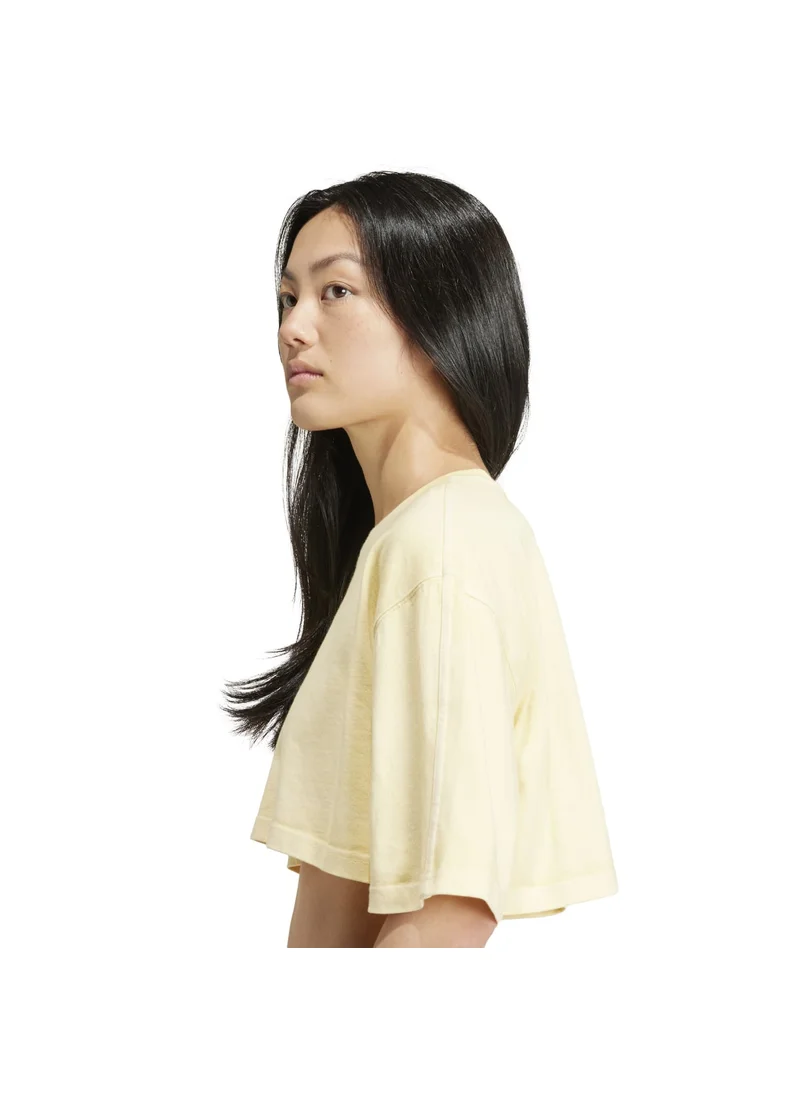 اديداس adidas ESS+ CROP TEE Yellow Originals Women T-SHIRTS
