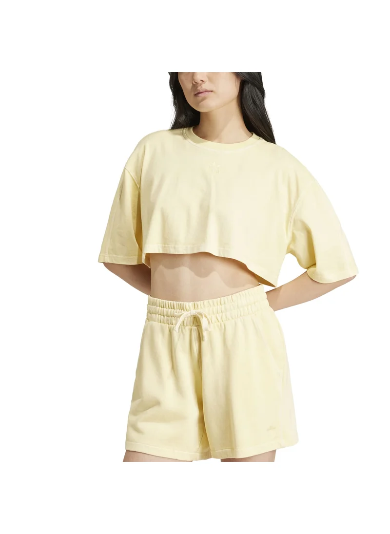 اديداس adidas ESS+ CROP TEE Yellow Originals Women T-SHIRTS
