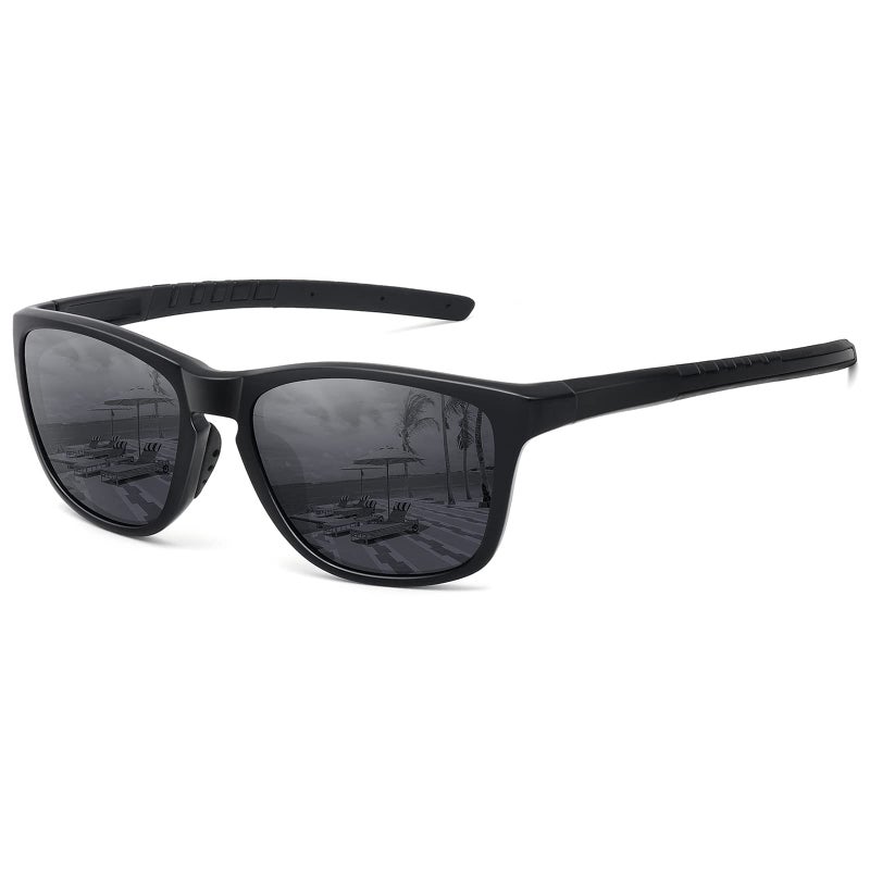 MEETSUN Polarized Sports Sunglasses for Women Men Driving Running Cycling Fishing Sun Glasses UV400 Protection Black Frame-Gray Lens - Image 1