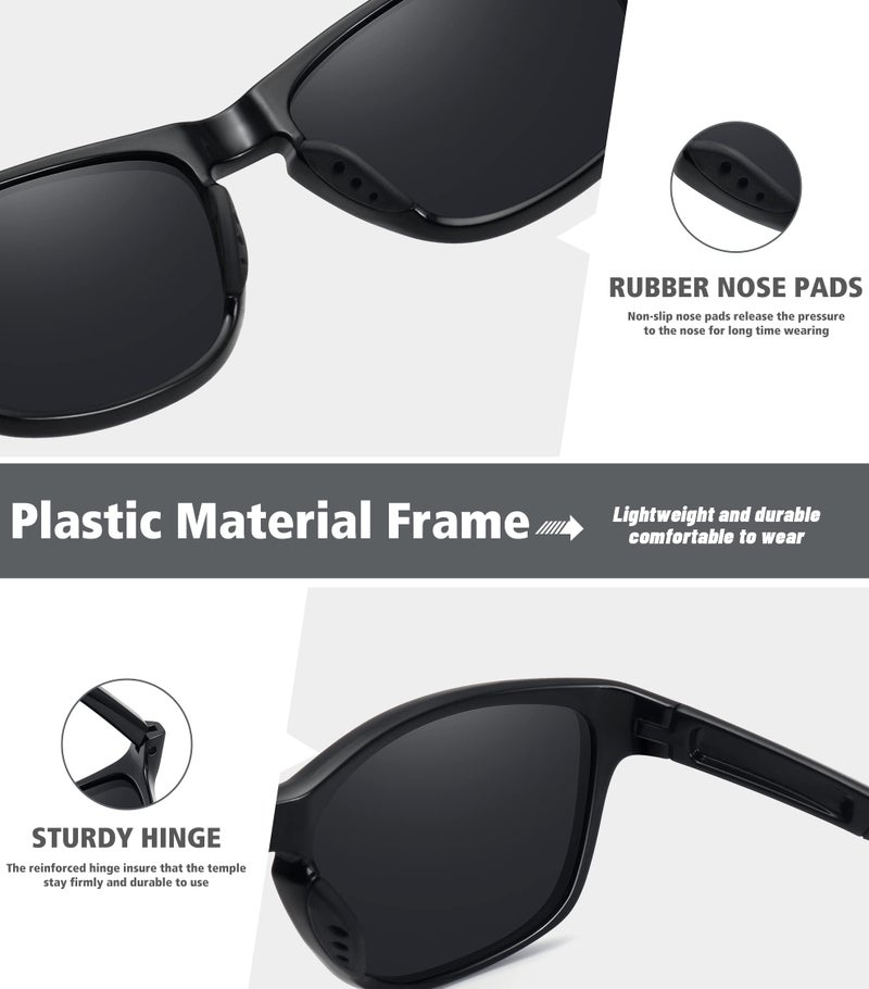 MEETSUN Polarized Sports Sunglasses for Women Men Driving Running Cycling Fishing Sun Glasses UV400 Protection Black Frame-Gray Lens - Image 4