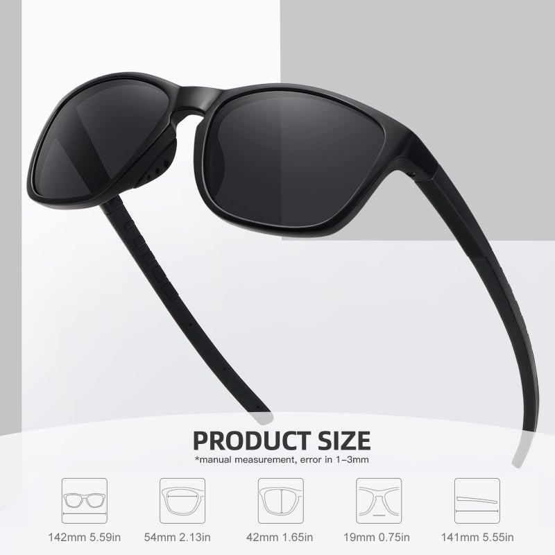 MEETSUN Polarized Sports Sunglasses for Women Men Driving Running Cycling Fishing Sun Glasses UV400 Protection Black Frame-Gray Lens - Image 3