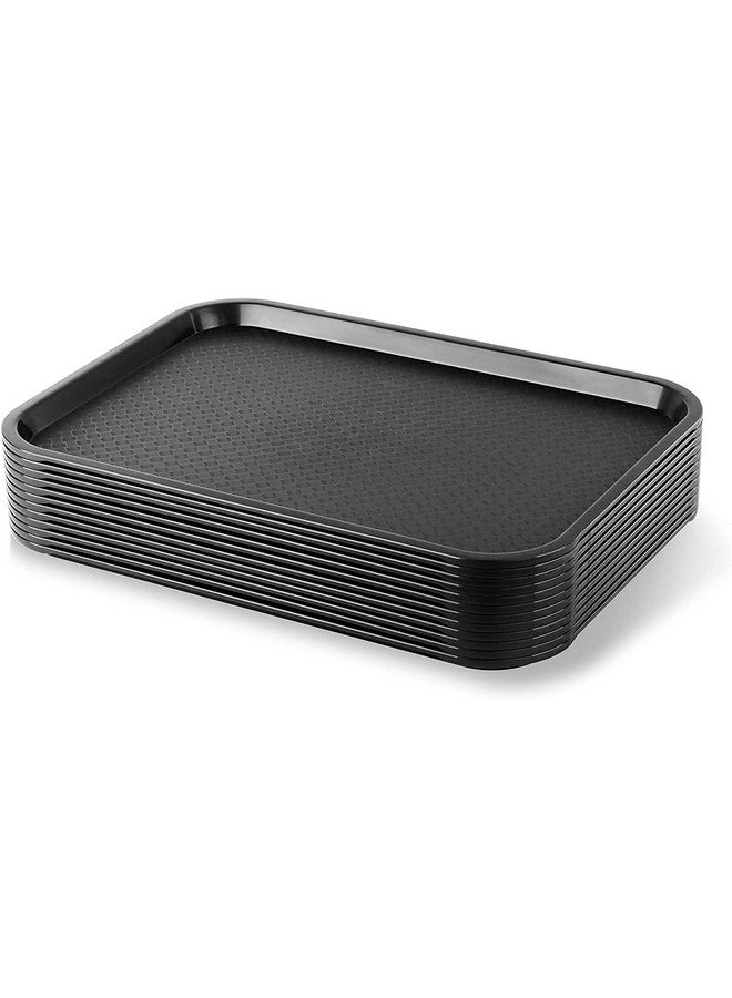 Improvhome Serving Platter/Tray Made of Premium Plastic Rectangular Shape (16 X 12 inches) (Black) (1) - Image 1