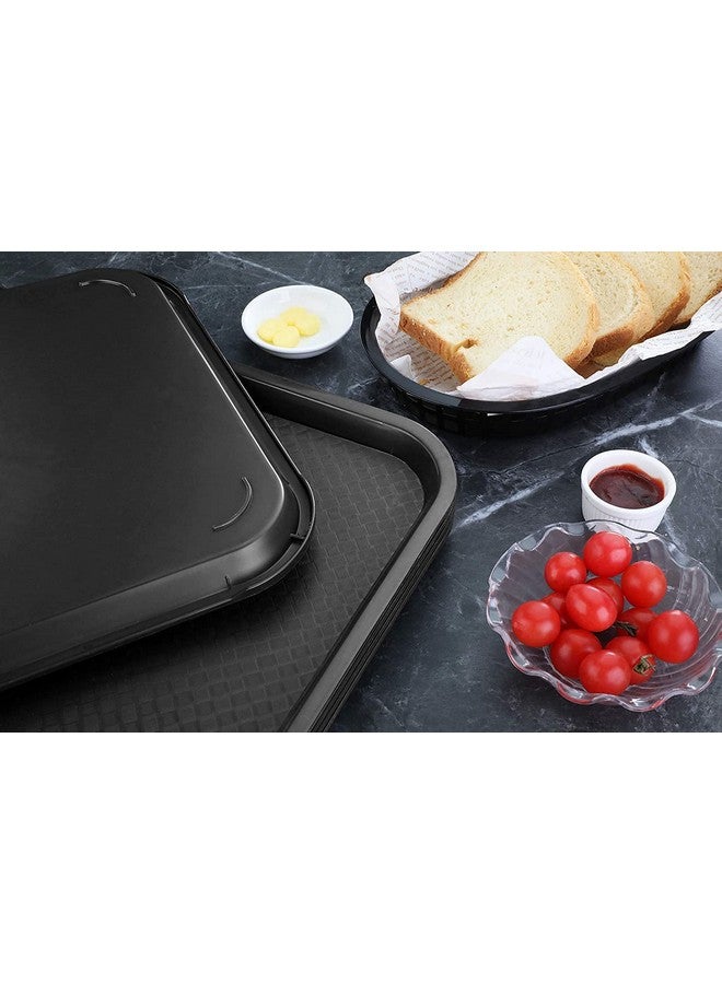 Improvhome Serving Platter/Tray Made of Premium Plastic Rectangular Shape (16 X 12 inches) (Black) (1) - Image 4