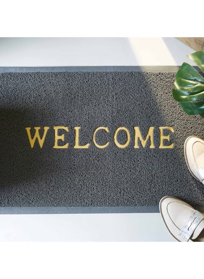 Welcome Embossed Doormat Grey 60 x 40cm - Image 2