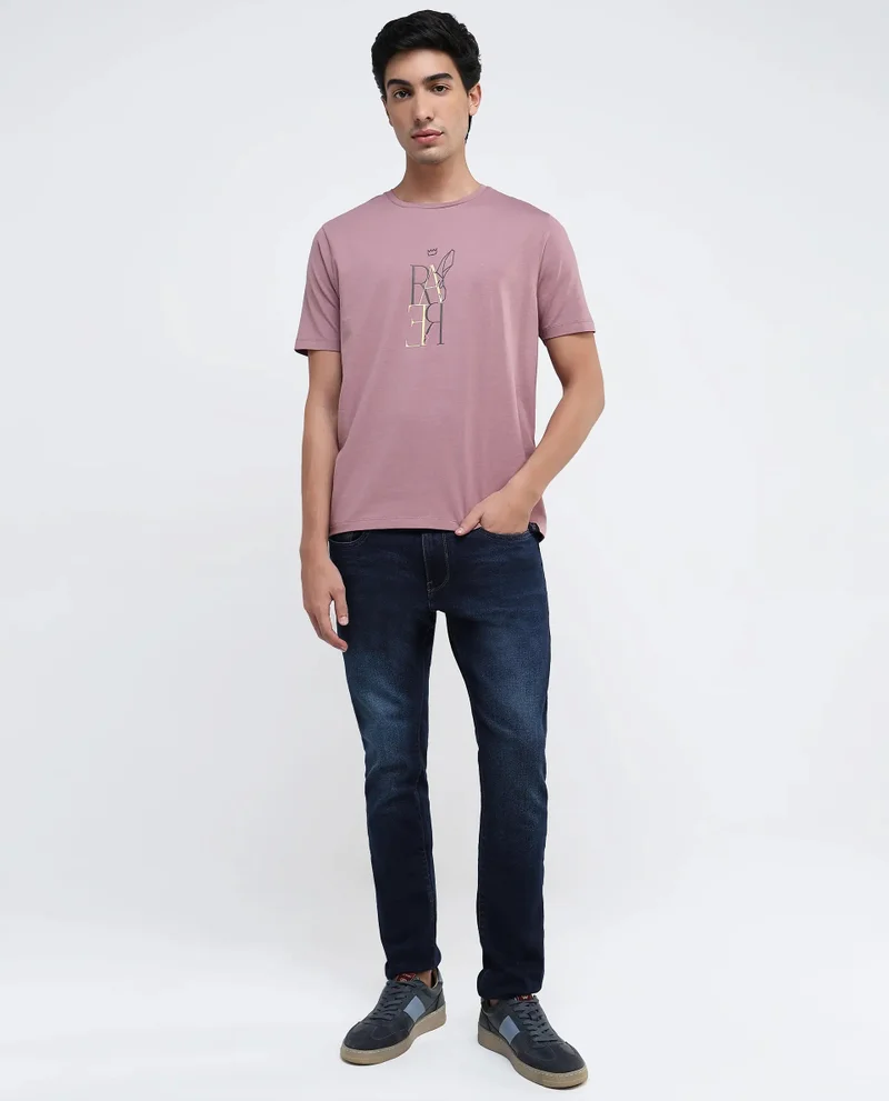 Rare Rabbit Men's Graphic Hd Print T-Shirt